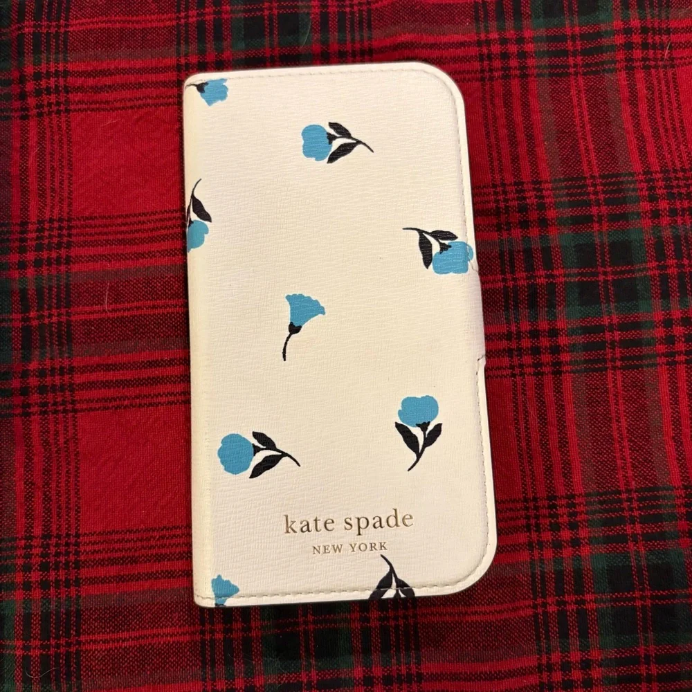 Kate Spade Glitter Black & Dainty Bloom IPhone 12 mini Magnetic Wrap Folio Cases